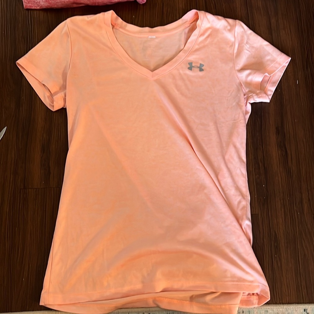 Peach Under Armour shirt